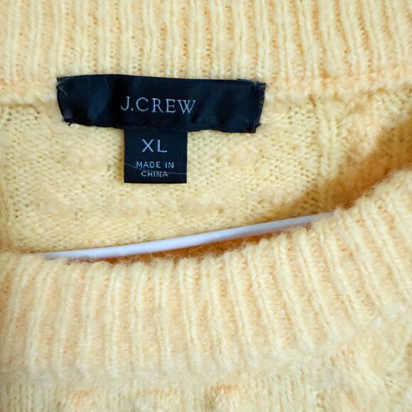 J CREW Knit Puffed Sleeve Sweater - Womens - Yellow - XL - Picture 2 of 5